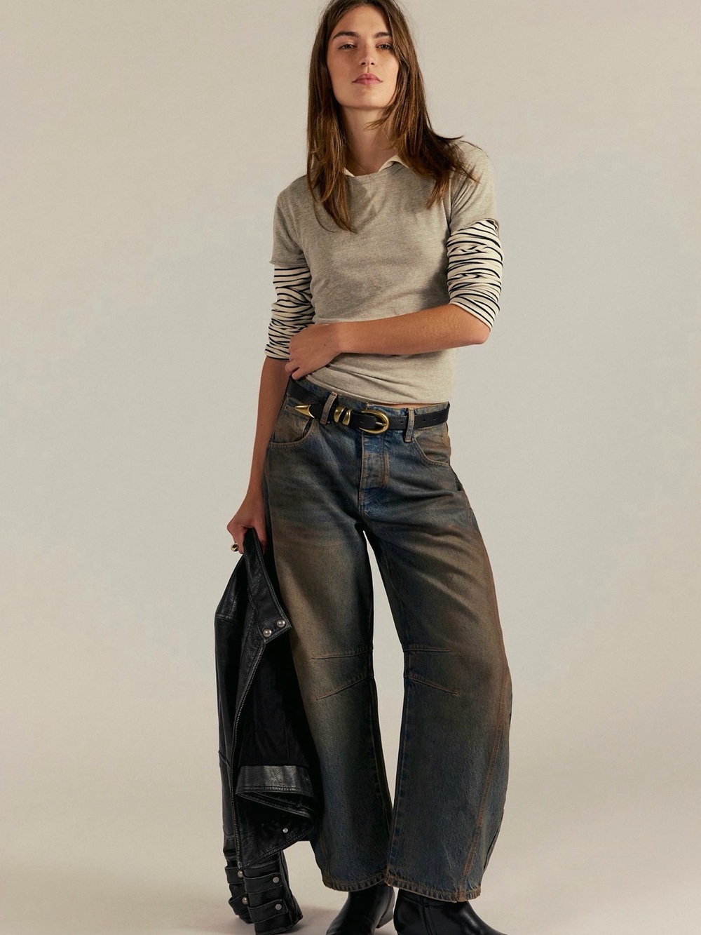 We The Free Good Luck Mid Rise Barrel Jeans *Factory Flaw (see pictures)